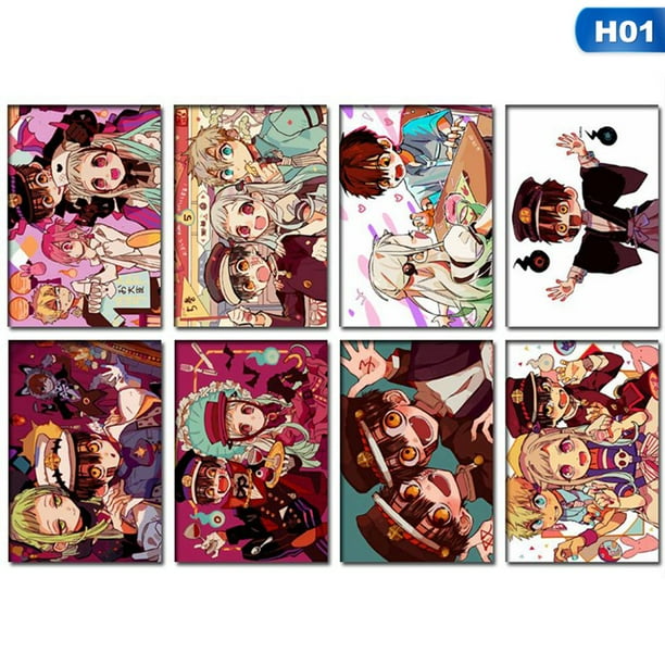 8Pcs Anime Toilet-Bound Hanako-Kun Wall Scroll Poster Wall Hanging Home Decor